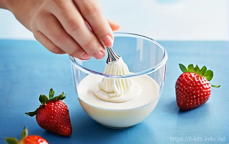 주방 핸드블렌더의 장단점 - **Effortless Homemade Mayonnaise in Minutes**
    A dynamic, eye-level close-up of an immersion blen...