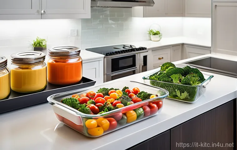 전자레인지 전용 조리 용기 추천 - Prompt 1: Versatile Glass Borosilicate Containers in an Italian Kitchen**