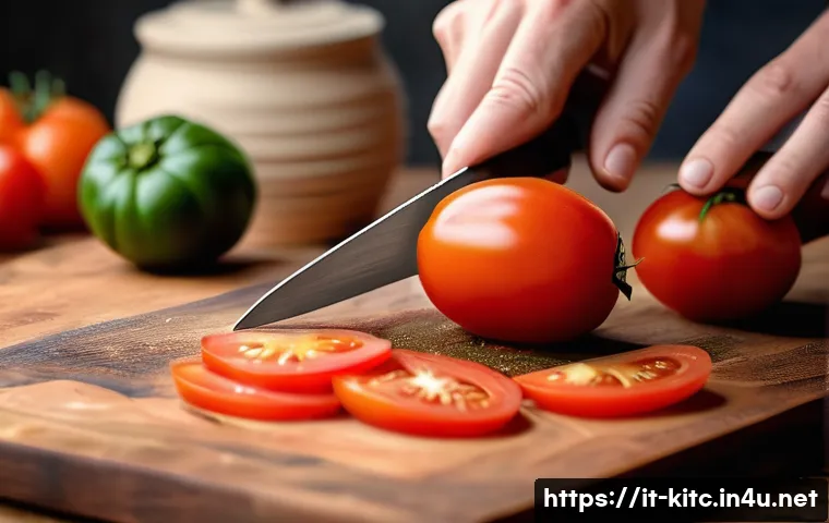 최고의 칼 세트 추천 - **Prompt:** A close-up, photorealistic image of adult hands expertly guiding a high-quality stainles...