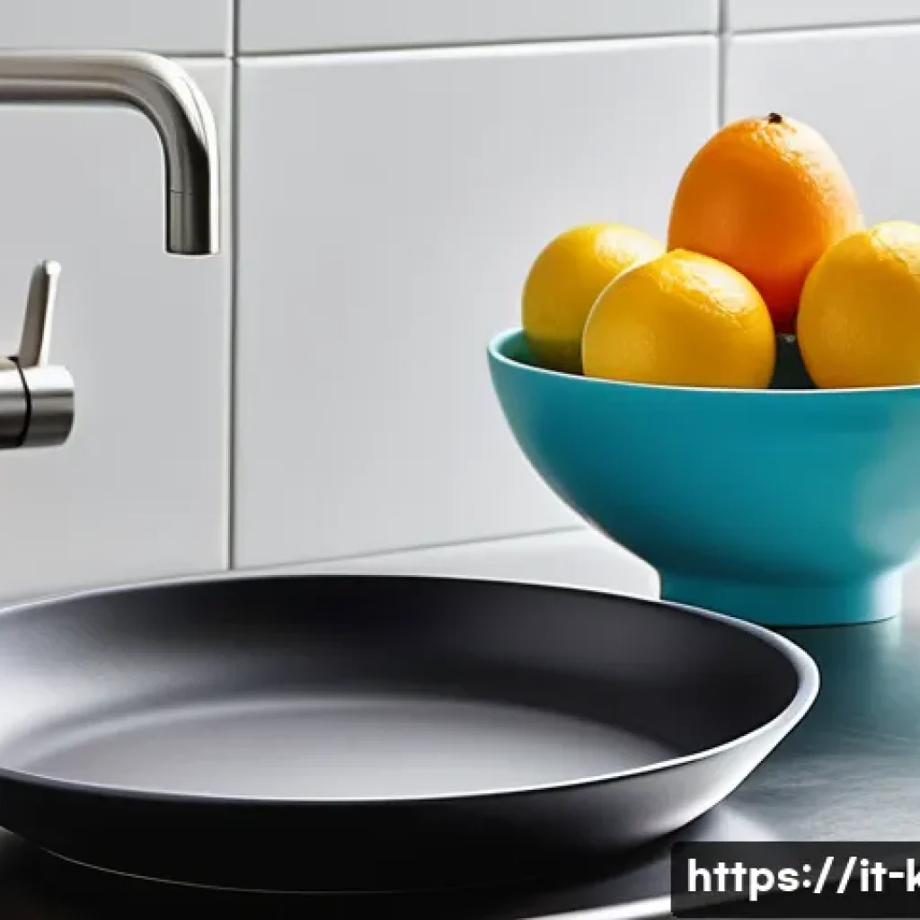 주방 필수 실리콘 뒤집개 추천 - A high-resolution image of a modern kitchen scene featuring a flexible silicone cake turner with an ...
